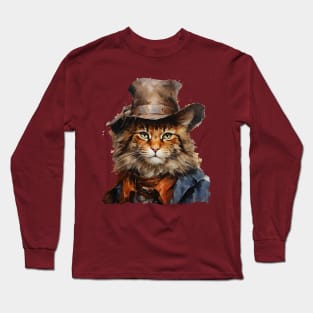 Ginger Cat Cowboy Long Sleeve T-Shirt